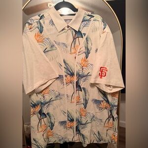Tommy Bahama White and Blue Floral Men's Shirt